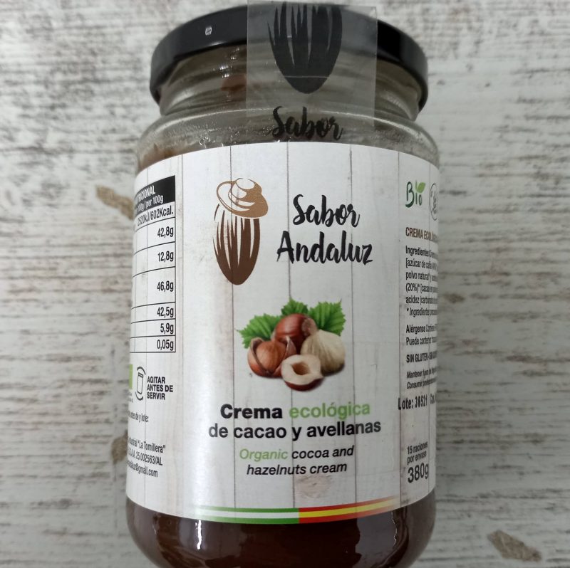 Crema de cacao con avellanas bio sabor andaluz