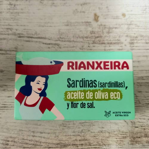 Sardinas en Aceite de Oliva Ecológico y flor de sal Rianxeira